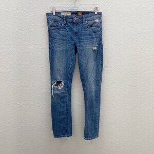 Pilcro and the Letterpress Hyphen Distressed Stretch Denim Blue Jeans Womens 27